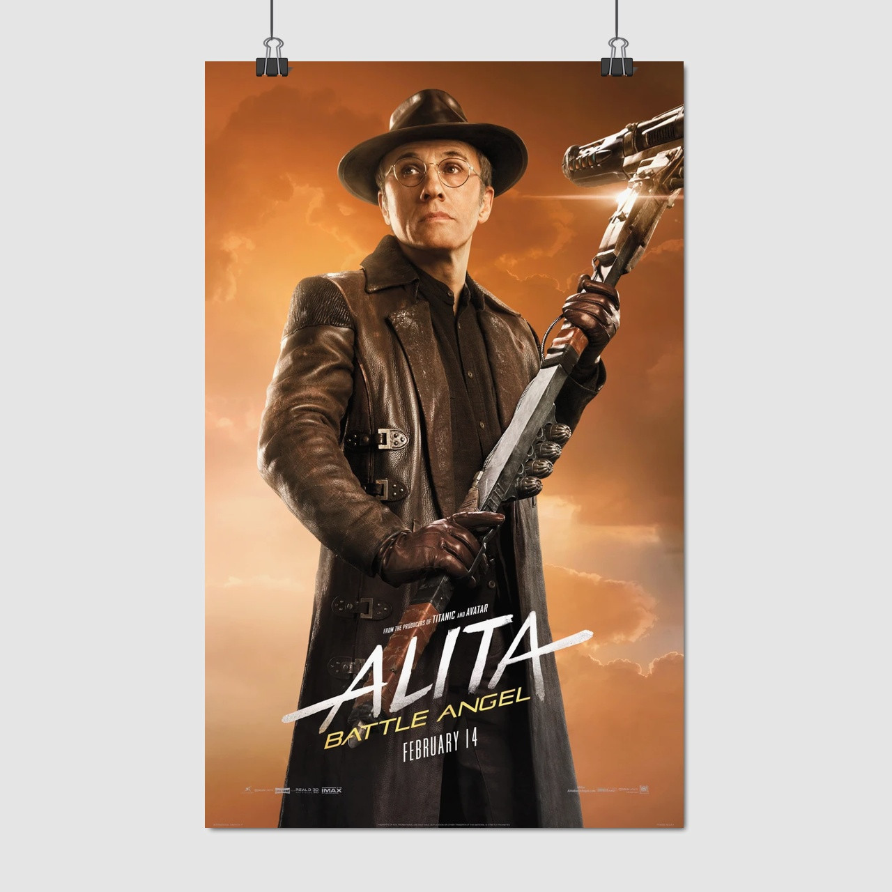 Плакат "Доктор Дайсон. Аліта: Бойовий ангел, Dr. Dyson Ido. Alita Battle Angel (2018)", 60×38см
