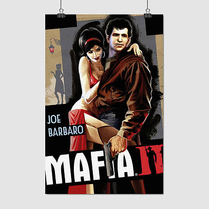 Плакат "Мафія 2, Джо Барбаро з подругою, Joe Barbaro, Mafia Ⅱ", 60×39см, фото 1