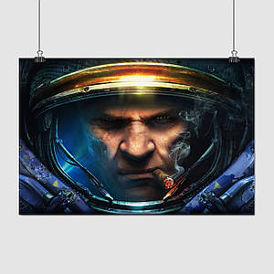 Плакат "Джеймс Рейнор, Старкрафт, Jim Raynor, StarCraft", 40×60см