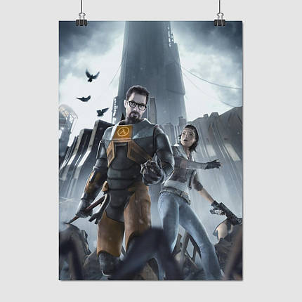 Плакат "Гордон Фрімен та Алікс Венс, Half-Life 2", 60×43см, фото 1