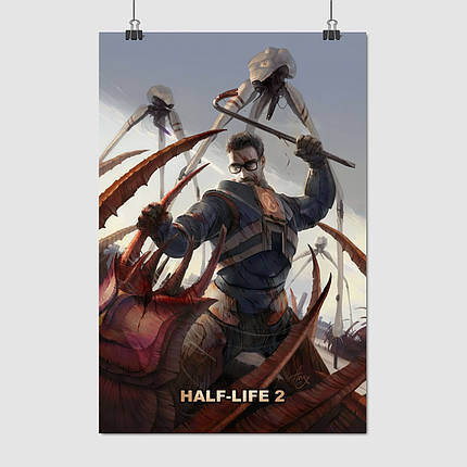 Плакат "Гордон Фрімен з вмонтовкою, Half-Life 2", 60×40см, фото 1