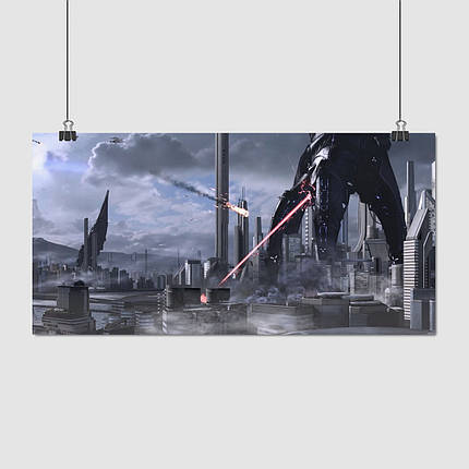 Плакат "Ефект маси, атака Ріперів на Землю, Mass Effect", 30×60см, фото 1