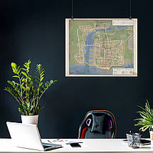 Плакат "Мафія 2, Карта міста Емпайр-Бей, Mafia Ⅱ, Empire Bay map", 48×60см, фото 3