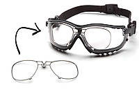 Баллистические очки с уплотнителем Pyramex V2G+RX (clear) Super Anti-Fog H2MAX прозрачные очки с диоптрической