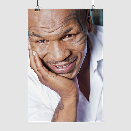 Плакат "Майк Тайсон, фото крупним планом, Mike Tyson", 60×40см, фото 1