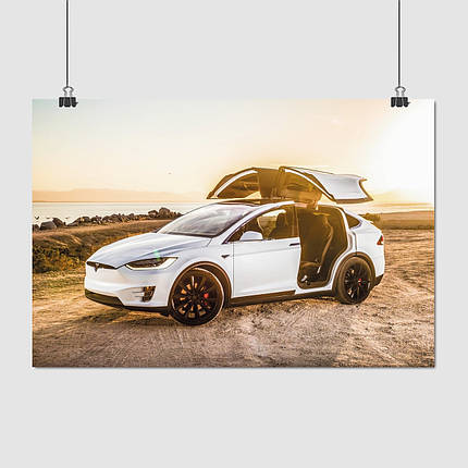 Плакат "Тесла Модель Х, Tesla Model X", 40×60см, фото 1