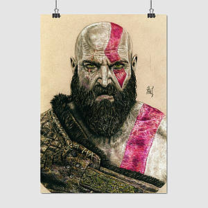 Плакат "Бог війни, God Of War, GoW", 60×43см