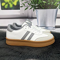 Кросівки жіночі CANOA білі з сірим еко-шкіра 4791, фото 5