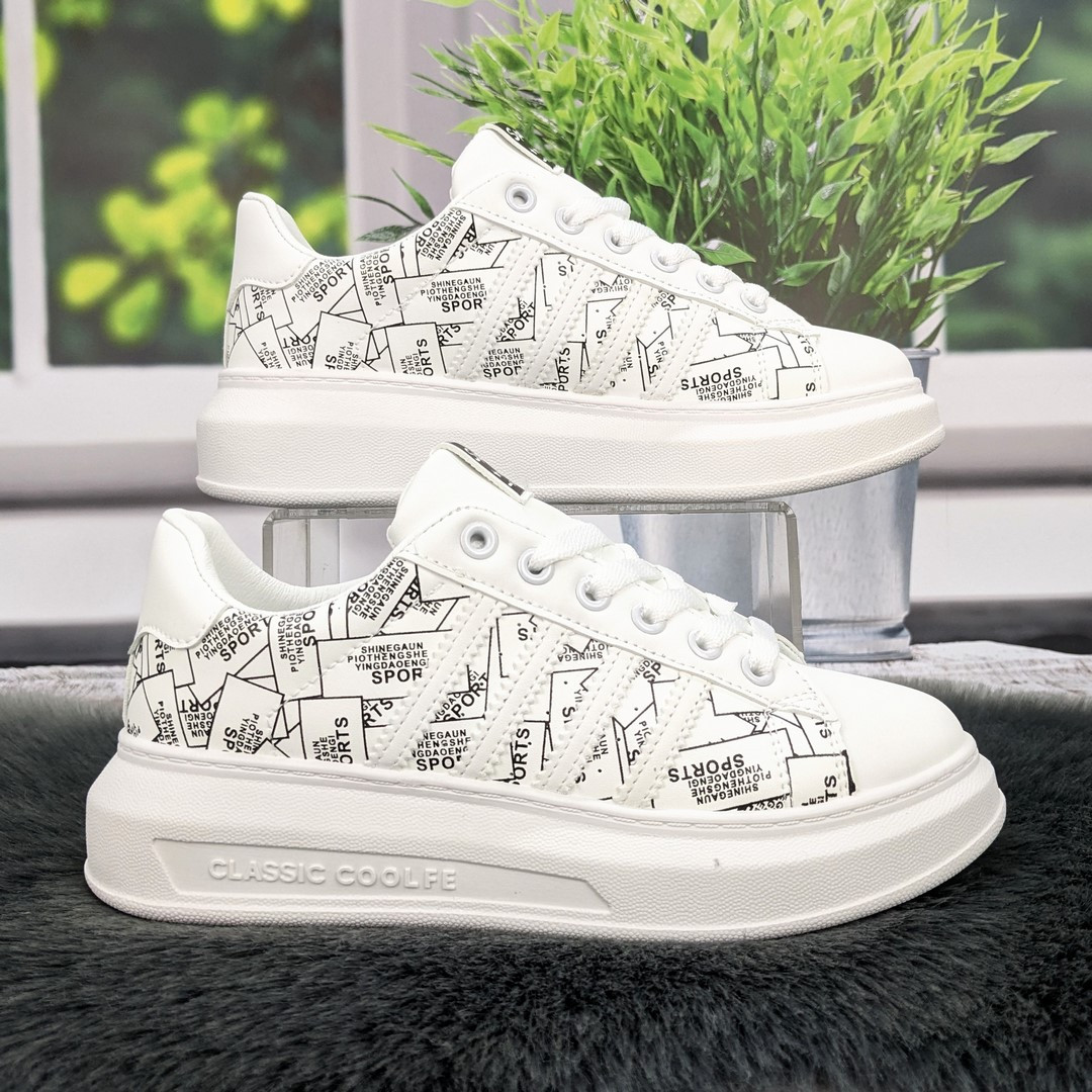 Кросівки жіночі Wei Wei білі з принтом еко-шкіра 4797