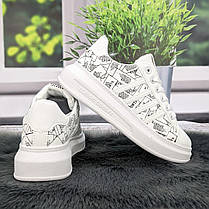 Кросівки жіночі Wei Wei білі з принтом еко-шкіра 4797, фото 3