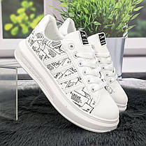 Кросівки жіночі Wei Wei білі з принтом еко-шкіра 4797, фото 5