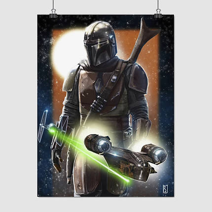 Плакат "Мандалорець, Зоряні Війни, Mandalorian, Star Wars", 60×45см, фото 1