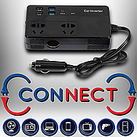 Автомобільний інвертор 12V-220V перетворювач напруги з прикурювачем та USB Type-C