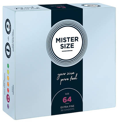Презервативи ультатонкі латексні Mister Size 64 мм (ціна за упаковку 36 шт.), фото 3