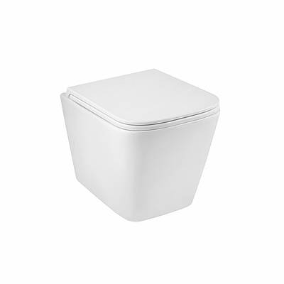 Унітаз підвісний безобідковий Kroner Eifel WHI493436 TORNADO з сидінням