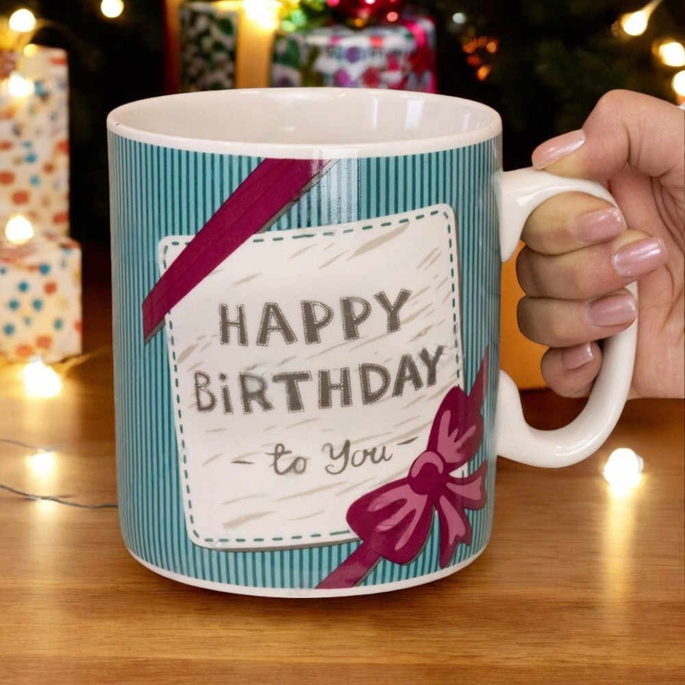 Велика керамічна кружка "Happy Birthday to You", 1 літр (Подарункова кружка гігант)