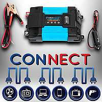 Перетворювач напруги 12V 220V 500W автомобільний інвертор з прикурювачем та клемами USB Type-C