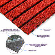 Самоклеюча плитка під ковролін бургунді 600х600х4,5мм SW-00002487, фото 2