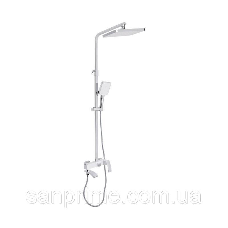 Душова система універсальна Qtap Swan Cascada на три споживача (з виливом) QTSWA111CRW45570 Chrome/White, фото 1