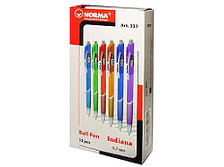 Ручка кулькова автомат синій INDIANA 12шт/уп. 337 ТМ NORMA