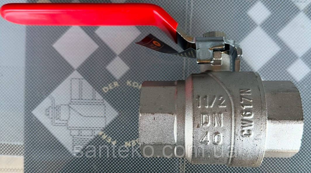 Кран Ду32/32 кульовий муфтовий латунний повнопрохідний, фото 1