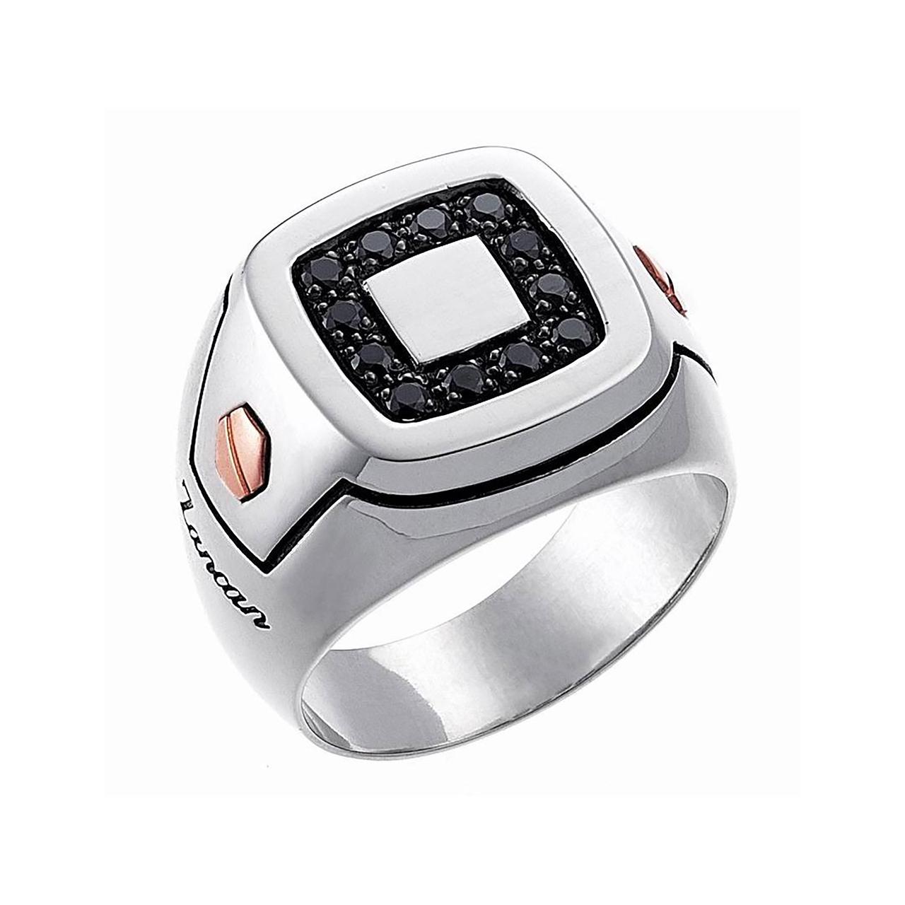 Чоловіче кільце — печатка з емаллю та шпінелью 
ZANCAN EXA017MR  LOVE-SHOPE