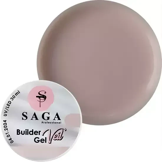 Гель для нарощування Saga Professional Builder Gel Veil 8 Nude Beige бежевий, 30 мл