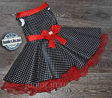 Ошатне плаття в дрібний ретростилі для дівчинки "Стиляги"