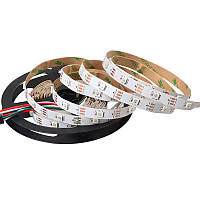 Світлодіодна стрічка WS2812B, RGB, IP30, 30 Світлодіодів/м, 5В, 1м, Біла підкладка