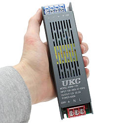 Блок живлення 12V, 35A, METAL Long / Імпульсний блок живлення для світлодіодної стрічки / Мережевий блок живлення