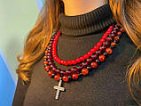 Намисто "Червоне Намисто з Хрестом", фото 2
