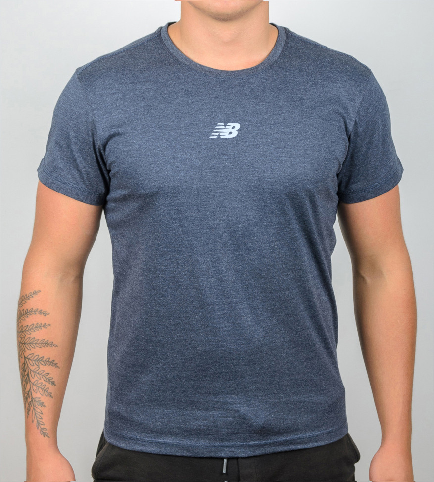 Футболка МЕЛАНЖ New Balance 1410м (Уп.4шт M-XXL), Т.Синій меланж