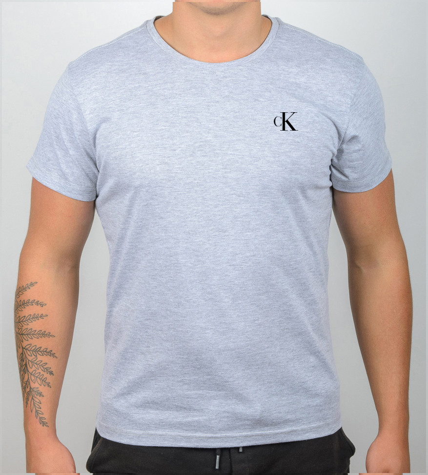 Футболка МЕЛАНЖ Calvin Klein 1418м (Уп.4шт M-XXL), Св.Сірий меланж