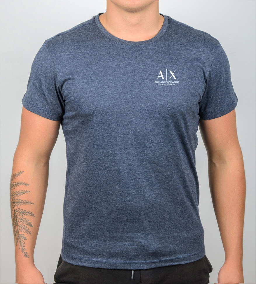 Футболка МЕЛАНЖ Armani Exchange 1420м (Уп.4шт M-XXL), Т.Синій меланж