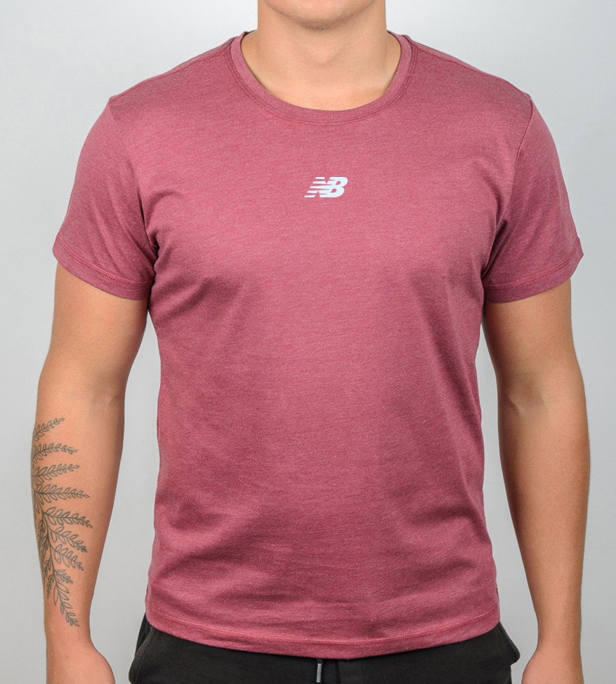 Футболка МЕЛАНЖ New Balance 1410м (Уп.4шт M-XXL), Бордовий меланж