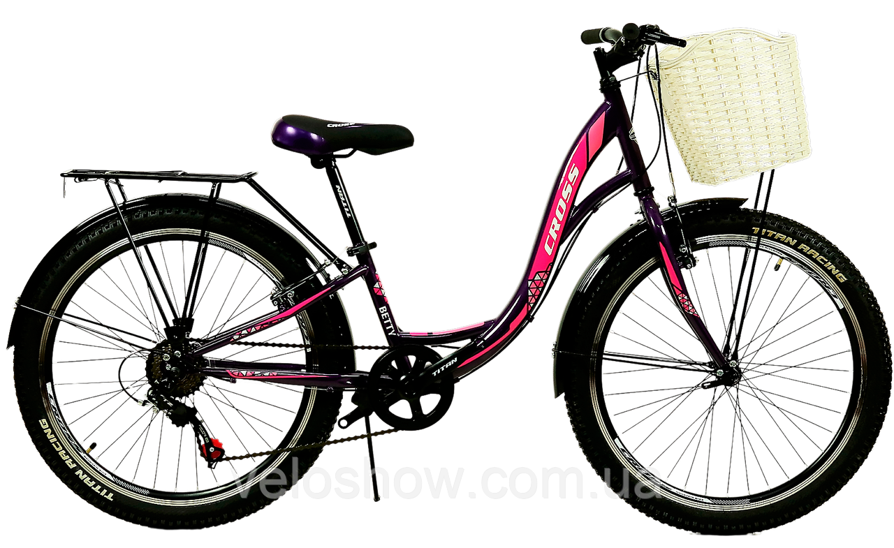 Дорожній міський 26 Betty велосипед 7 швидкісний Cross (з багажником і кошиком)