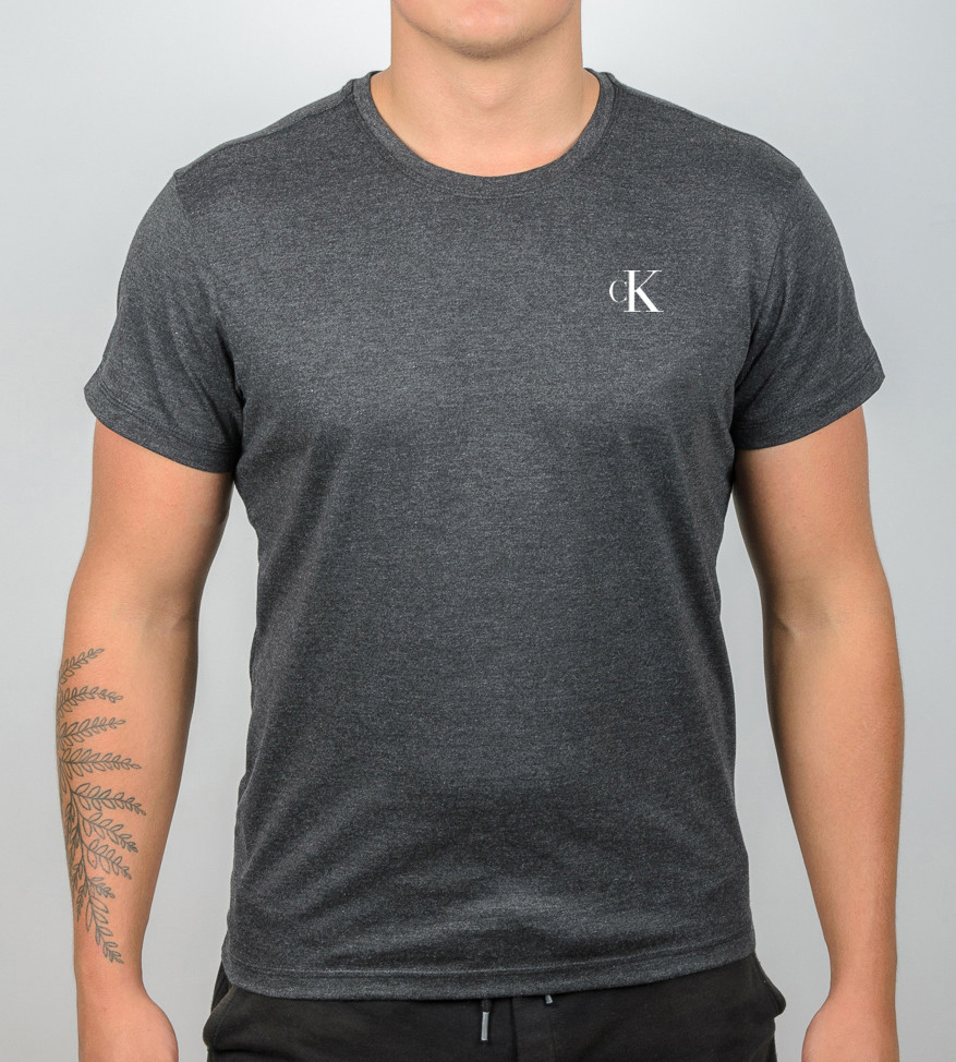 Футболка МЕЛАНЖ Calvin Klein 1418м (Уп.4шт M-XXL), Т.Сірий меланж