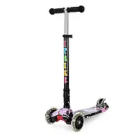 Самокат дитячий iTrike MAXI JR 3-003-1-WP16 колеса 3шт ПВХ-світ, 2 передні 120мм, кермо 76/84см, підніжка 40-13см., фото 2