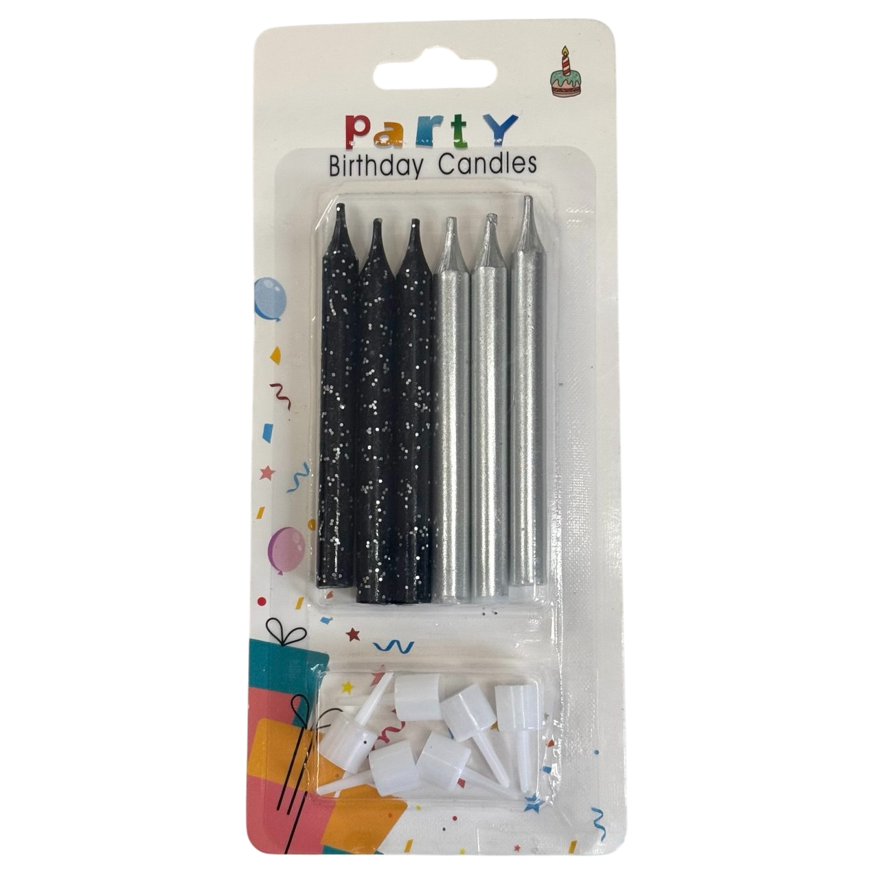 Свічки для торта "Colorful sparkles" набір - 10 шт., Висота 6 см., фото 1