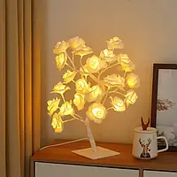 Біла  Настільна світлодіодна лампа / Дерево Троянда / Декоративна настільна лампа для дому