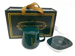 Зелена Чашка на підставці з підігрівом Stenson YG01317 L 400 мл