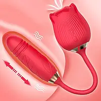 Автоматичний висувний смоктальний вібратор 2в1