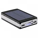Портативна зарядка Power Bank Metal Led Solar 20000 mah Сонячна панель + Ліхтар, фото 4