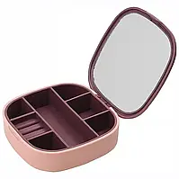 Маленька дорожня скринька для прикрас, міні-органайзер для прикрас із дзеркалом