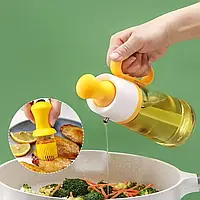 Скляний дозатор оливкової олії із щіткою 2 в 1, 180 мл силіконова крапельниця для вимірювання пляшки для