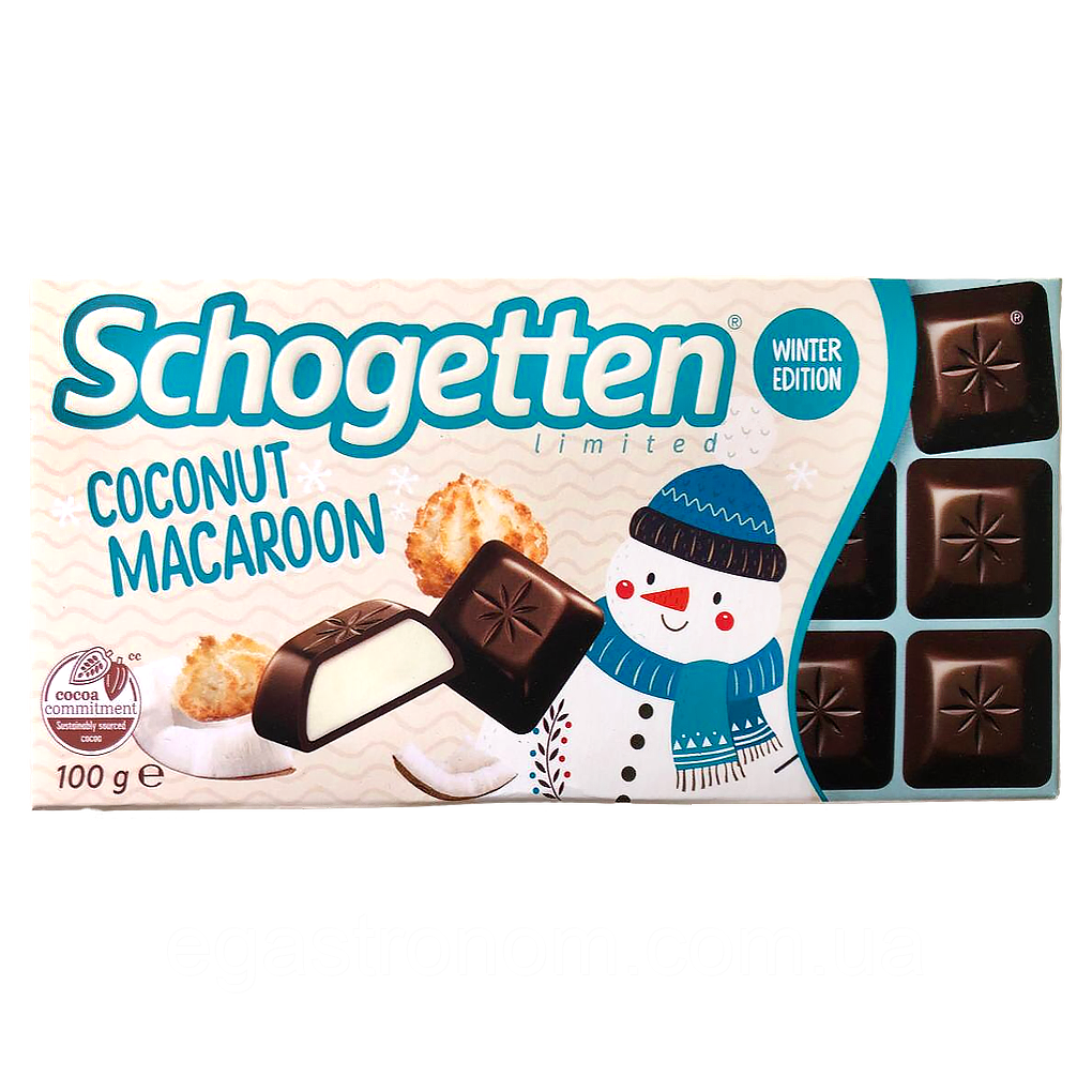 Шоколад темний з кокосово мигдальною начинкою Шогеттен Schogetten coconut macaroon 100g 15шт/ящ (Код: 00-00017414)