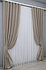Комплект штор (2шт. 1х2,7м.) льон рогожка, колекція "Саванна". Колір бежевий. Код 686ш 31-146, фото 3