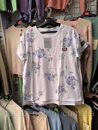 Футболка жіноча батал оптом (50-56) Китай 9195-133527, фото 1