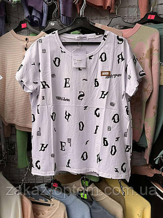 Футболка жіноча батал оптом (50-56) Китай 9195-133529, фото 1