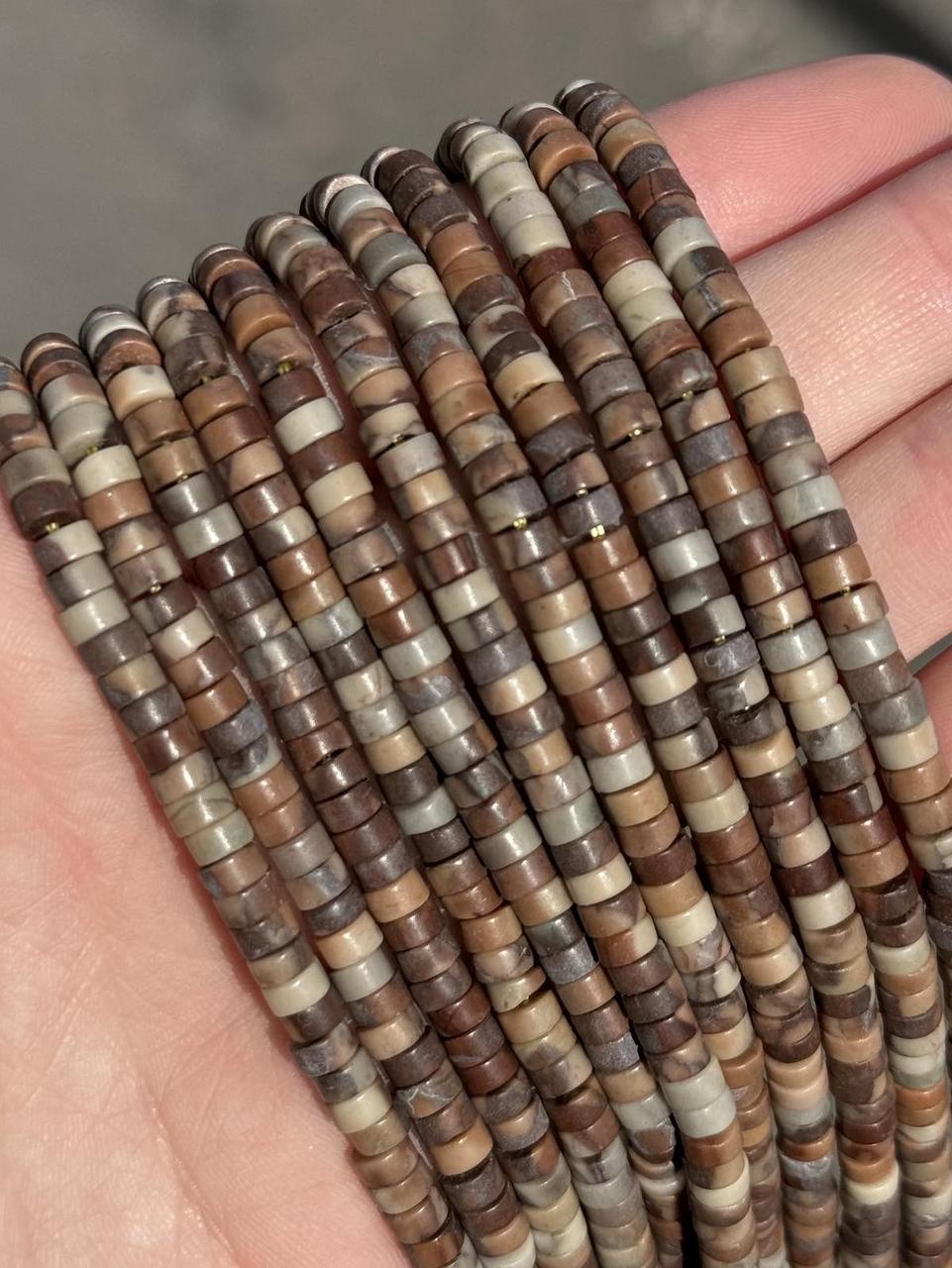 Яшма рондель приблизно 100 намистин розмір 4x3 мм